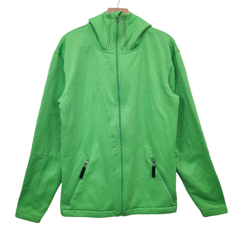 Bonfire Full Zip Hoodie Mens Medium Green Fleece Outdoor Travel Winter